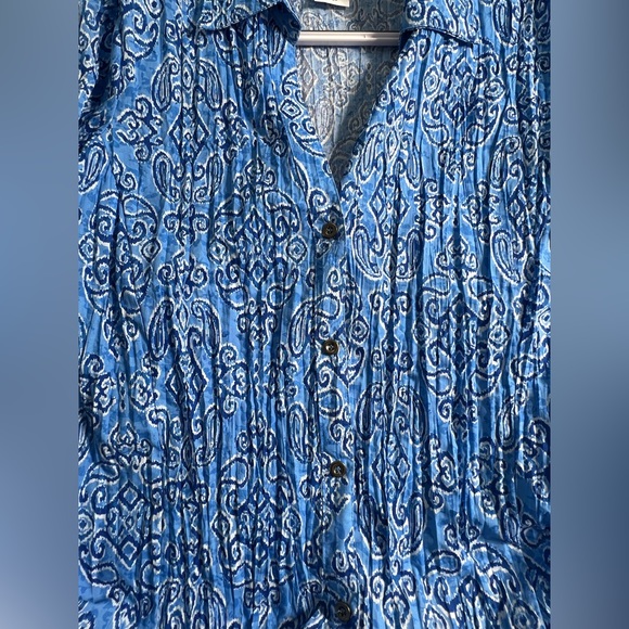 Blair - Floral paisley Blouse / Color White & Blue / Size M / - Picture 3 of 5